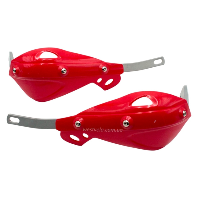 Захист рук на кермо мото FHS, 08 червоний фото westvelo.com