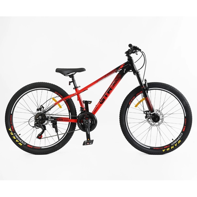 Велосипед 26 AL Corso «GTR-3000» GTR-66300 алюміній 13", (к-т SHIMANO) чорно-червоний фото westvelo.com