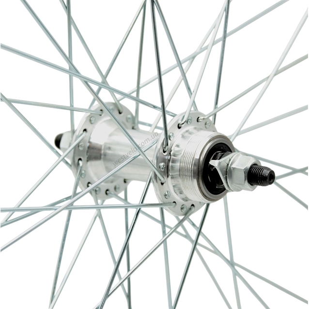 Колесо 28-29 перед, обід 2-ний чорний, втулка AL. на промах, диск різьба (Guan Jin) фото westvelo.com