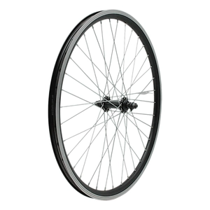 Колесо 24 перед, обід 2-ний чорний, втулка М чорна на віночках