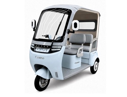 Трицикл з дашком Corso «TWIST» WS-309117, двигун 1500W, акумулятор 72V 30Ah літій-залізо-фосфатний, блакитний, колеса 10"