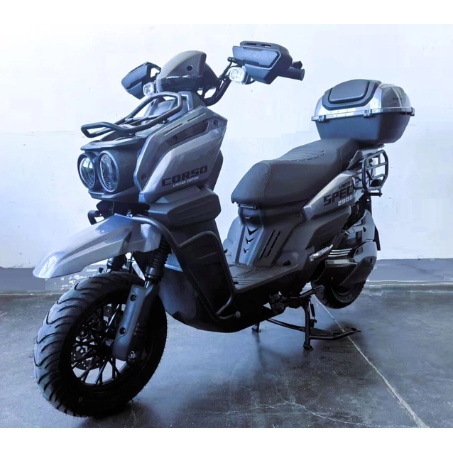 Електроскутер Corso «SPECIAL RS» SP-612558, двигун 2999W, акумулятор 72V 50Ah літій-залізо-фосфатний, сірий, колеса 12" фото westvelo.com