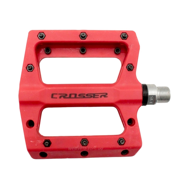 Педалі армопластик проми Crosser HF-633, червоні з змінними шипами фото westvelo.com