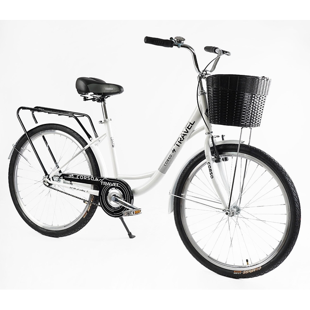 Міський велосипед 26 ST Corso «TRAVEL» TL-26309 сталь 16,5", білий (+к/к/б) фото westvelo.com