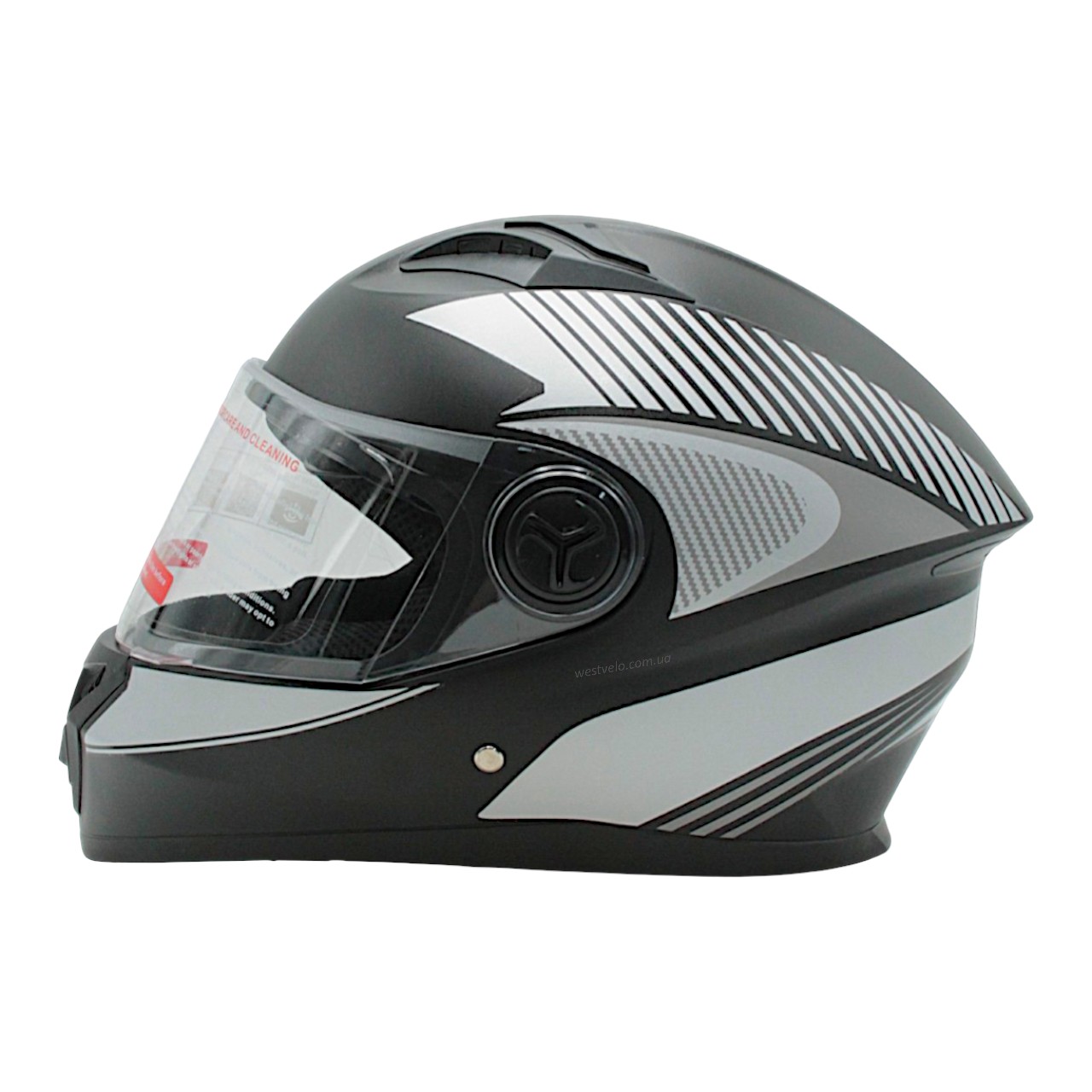 Купить Мото шолом, закритий (XL) AXK (RS-32088) чорно-сірий